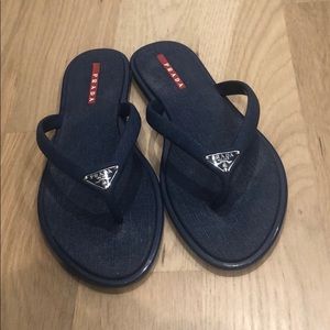 Prada Saffiano Flip Flops